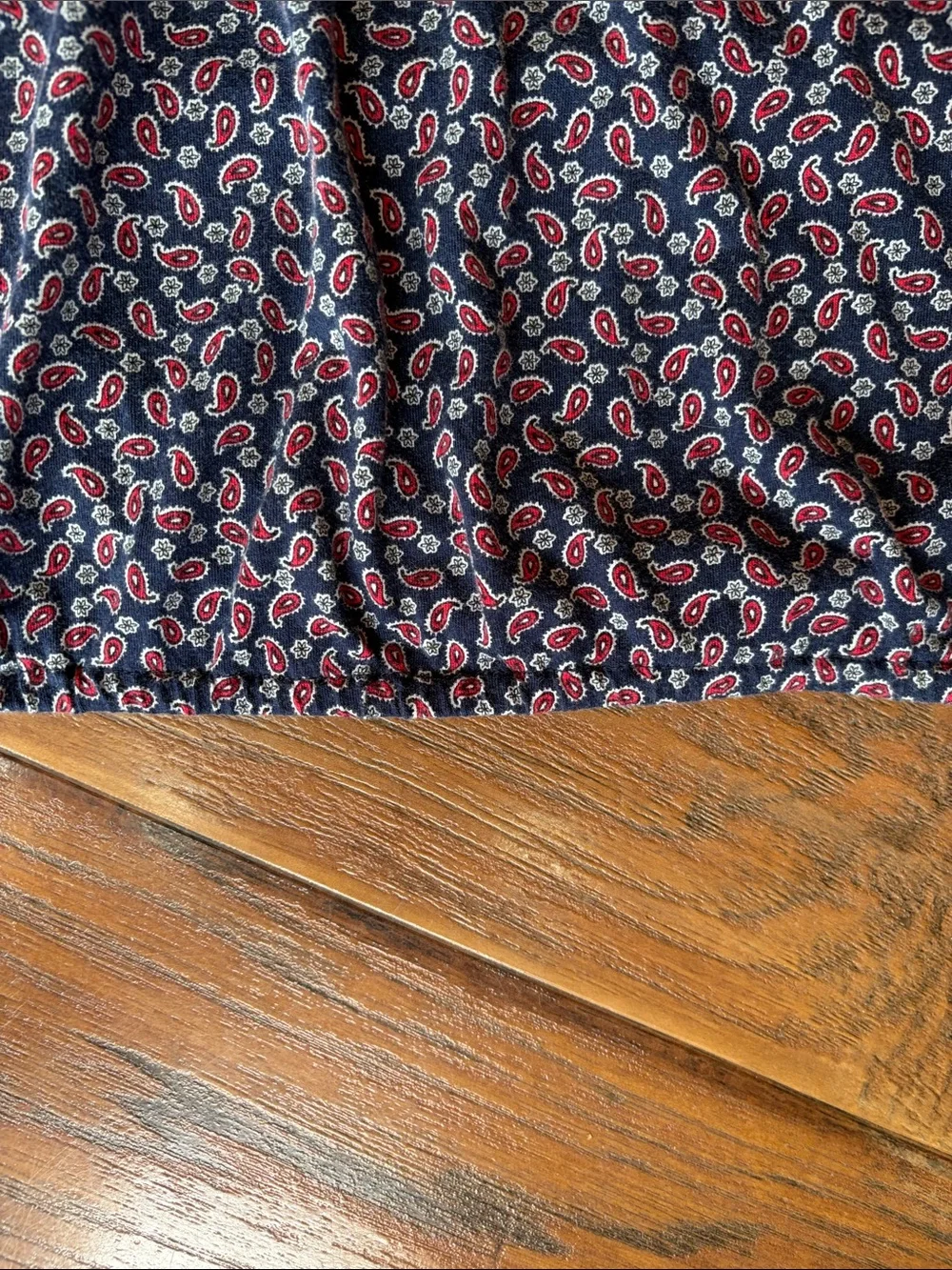 Michael Kors Navy Paisley Elastic-Hem Peasant Blouse - Size Small